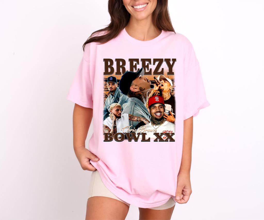 Chris Brown Breezy Bowl Xx Tshirt Cb 2026 Tour Merch Unisex Cotton Graphic Tee Hip Hop Fan Concert Casual Short Sleeve Top