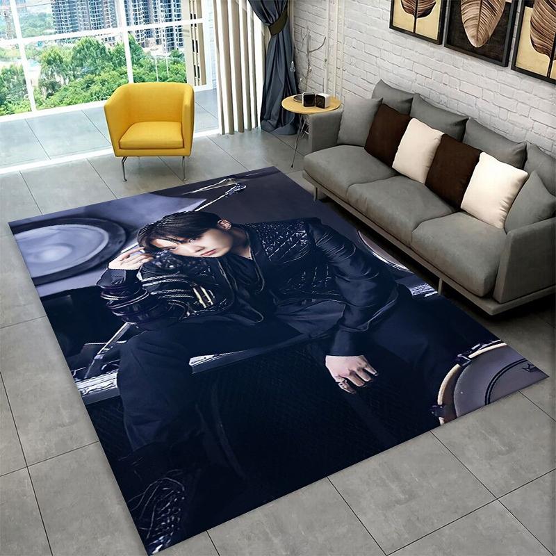 Kpop B-BTS Jung Hoseok J Hope Carpet Rug for Playroom Bedroom Living Room Sofa Home Decor,kid Area Rug Non-slip Floor Mat Gift
