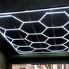 Garage Lights Hexagon Lamp 85-265V LED Tube Honeycomb Barbershop Ceiling Lighting For Workshop 4S Car Show Auto Body Repair Gym