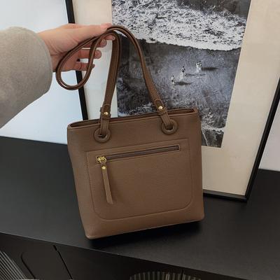 Retro Ausländischer Stil Große Kapazität Tasche Damen Schulter Achseltasche Retro Textur Pendler Tragetasche