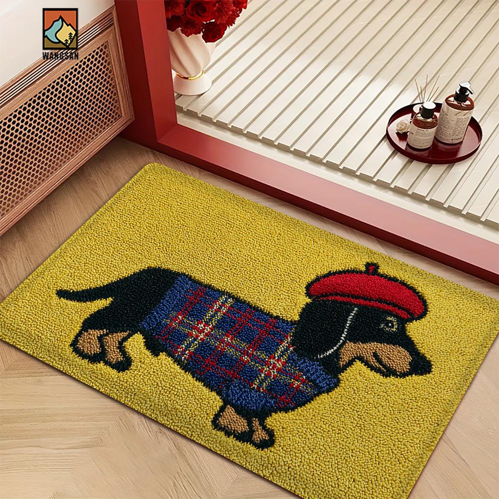 New Cartoon Cute Animal Imitation Cashmere Floor Mat Bathroom Absorbent Floor Mat Bedroom Thickened Carpet 40*60CM