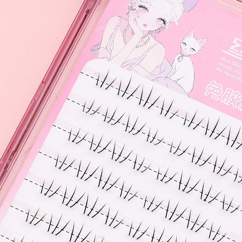 Selbstklebende Klebstofffreie W-förmige Untere Falsche Wimpern DIY Manga-Augen-Effekt Natürlich Dick Segmentiert Untere Wimpernverlängerung 6 mm