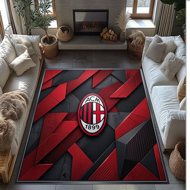 AC Milan Printed Flannel Area Rug Non Slip Soft Polyester Floor Carpet Indoor Decor Mat for Bedroom Living Room Sofa Game Room Home Decoration