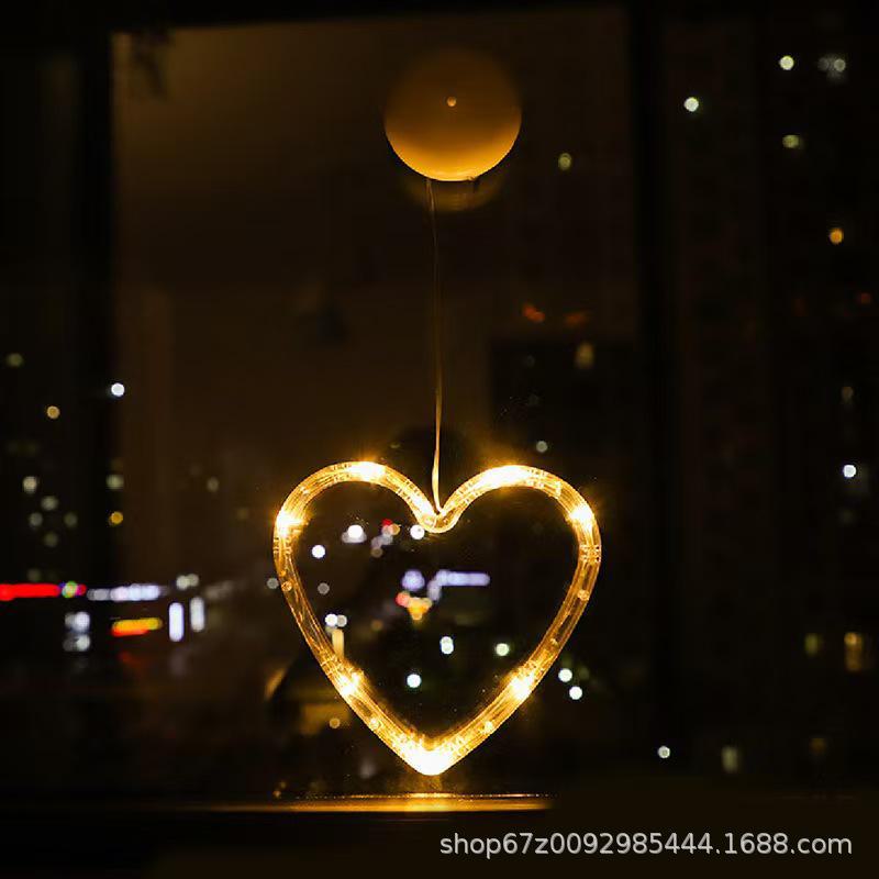 Lampă LED cu ventuză de Crăciun: Decorațiuni cu Moș Crăciun și Reni pentru Ferestre și Copaci