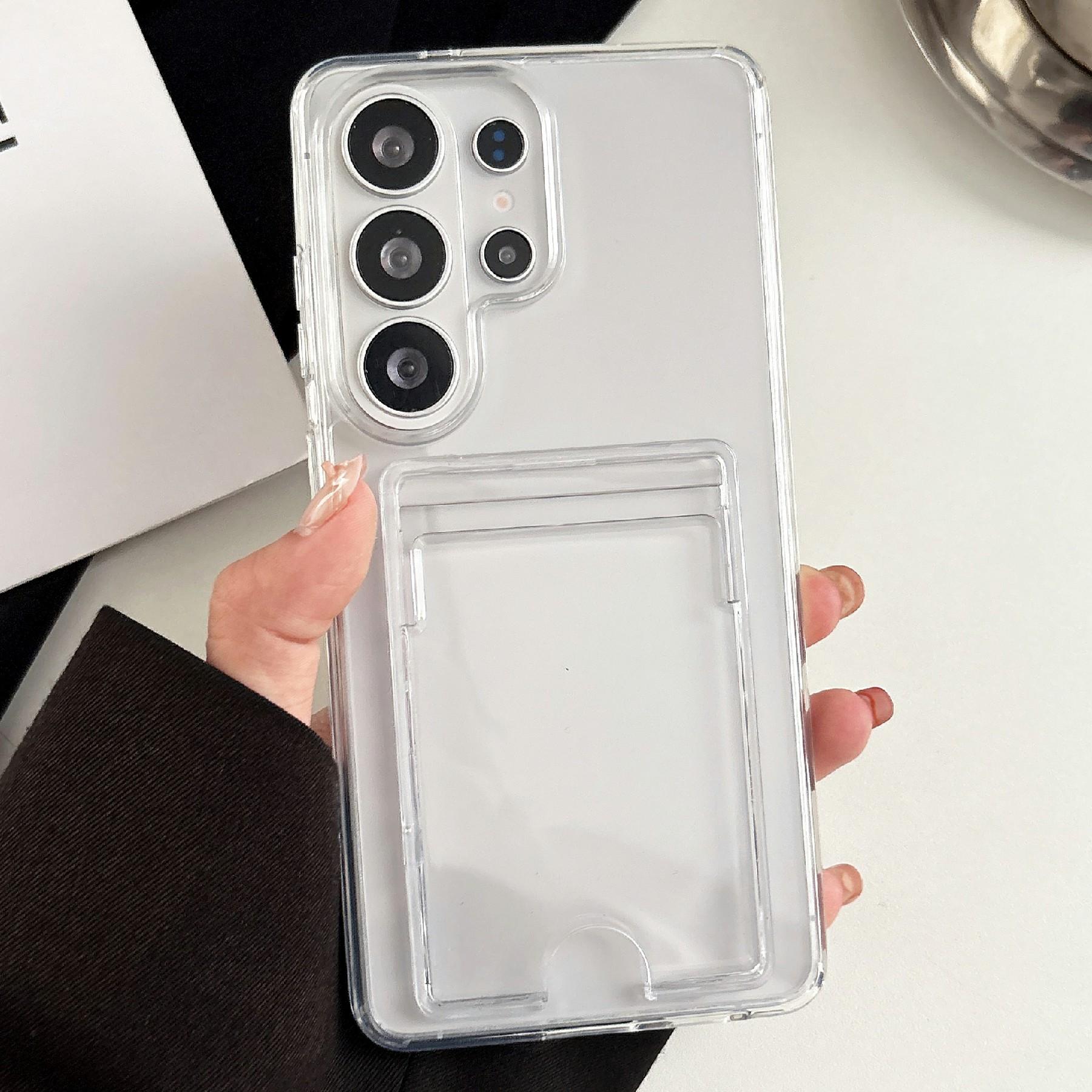 For Samsung Galaxy S26 Ultra Clear Case Acrylic Protective Phone Cover with Card Slot