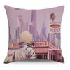 Wish Pillowcase Astronaut Planet Linen Pillow Cushion Cover