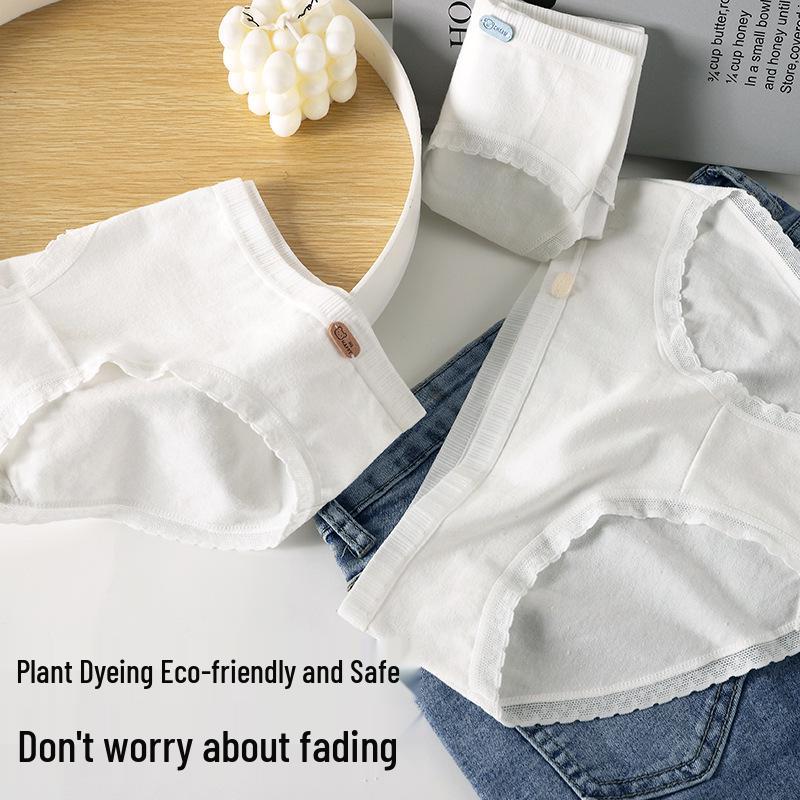 Girls' Mid-Waist Pure Cotton Antibacterial Briefs - Cute & Breathable Birthday Series.