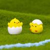 4 Stück Cartoon Niedliches Eierschalenküken Mikrolandschaft Gartenbau Kleines Ornament Mini Gelbes Küken DIY Harz Handwerk Neu