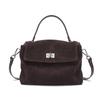 Women's Frosted Cowhide Large Capacity Crossbody Handbag - Autumn/Winter Fashion