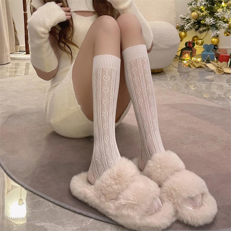 

Japanese-Inspired White Lace Mid-Calf Socks for Women - Slimming, Trendy, and Ideal for Summer Outings One Size