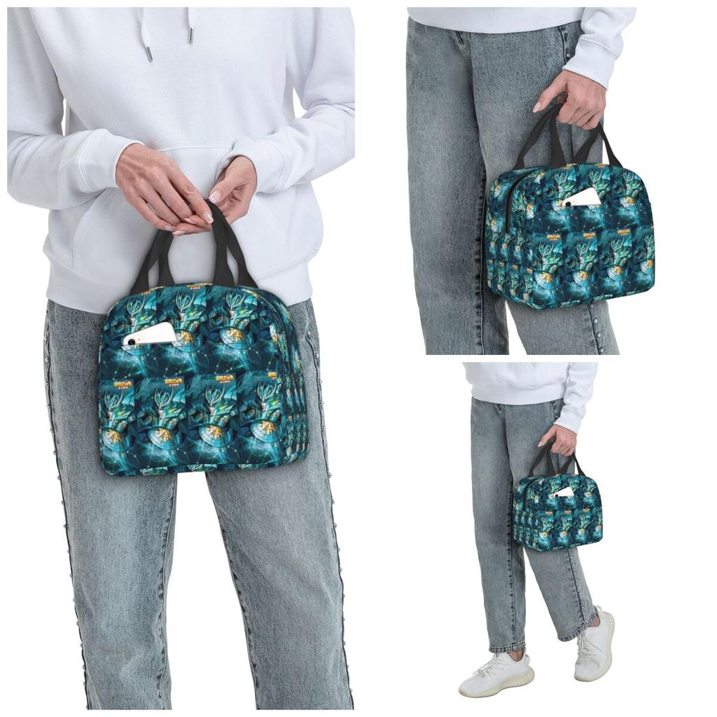 Anime Knights Of The Zodiac Dragon Shiryu Insulated Lunch Bag for Kids School Cooler Thermal Food Box Tote Lunch Boxes Container