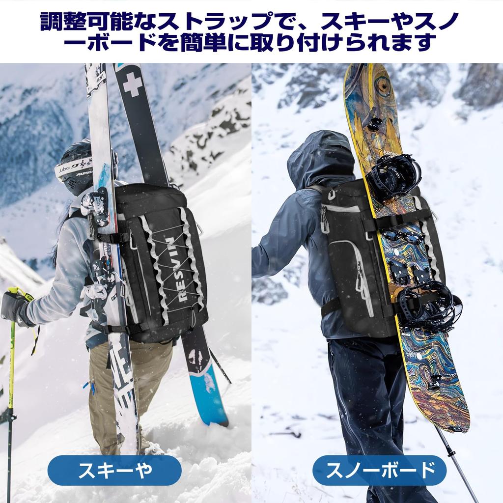 RESVIN Snowboard Boot Large Capacity 55L Ski Boot 1680D Nylon Waterproof Ski Bag for Snowboards Accessories Backpack/Ski Bag, Backpack, Helmets,