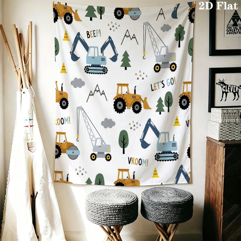 Cute Vehicle Wall Tapestry Aesthetic Wall Hanging Printed Fabric Blanket Decorative Tapestries for Bedroom Living Room Home Decor