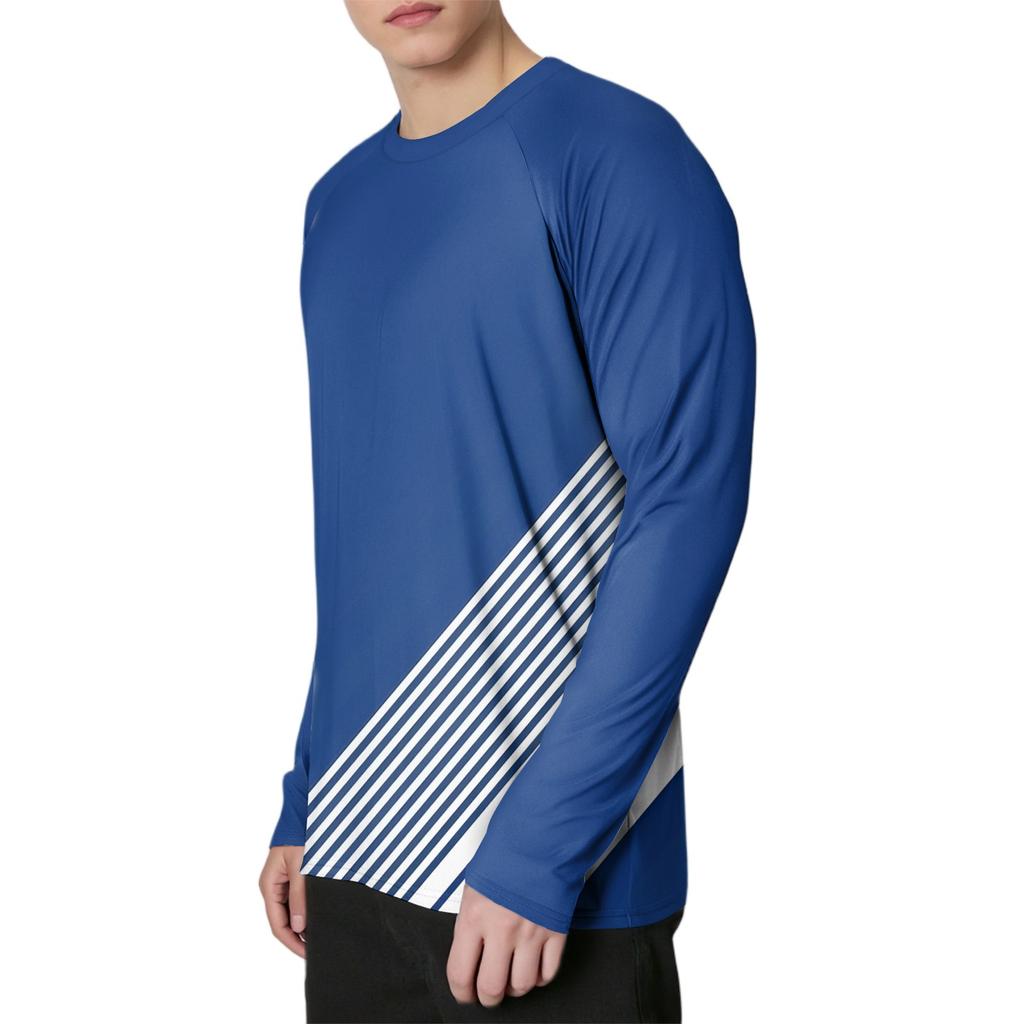 Men's Fashion Printed Raglan Long Sleeve Sports Top