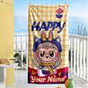 Labubu Customizable Name Beach Towel Super Soft Microfiber Quickdry Fabric Ideal for Travel Outdoor Swim Pool Yoga Surf Camping Hiking Gym Gift Holida