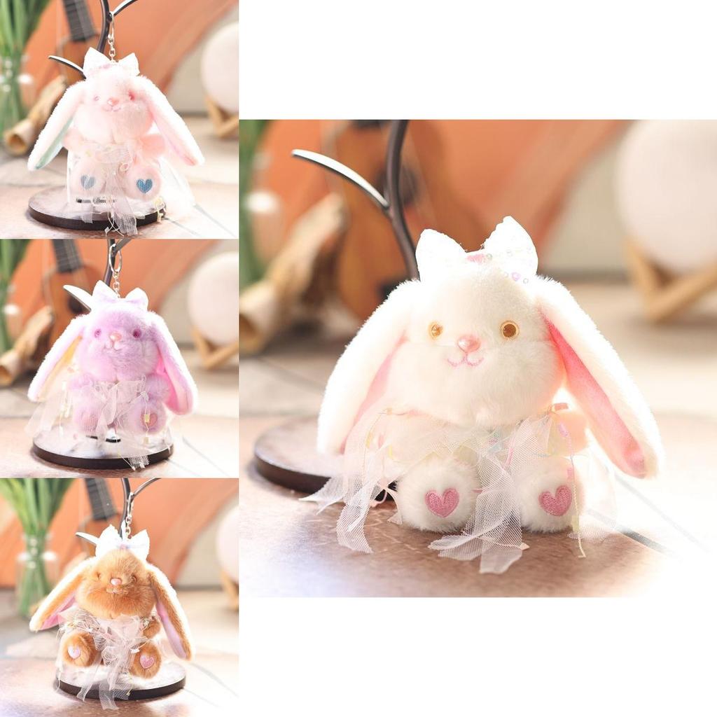 Cute Rabbit Plush Toy With Short Velvet Fur For Backpack Decor And Gifts