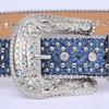 Rhinestones Studded Western Leather Belt Bling Waist Belts for Dresses Pants