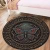 Butterfly Gothic Round Area Rug,Carpet Rug for Living Room Bedroom Sofa Playroom Decor,Non-slip Floor Mat81