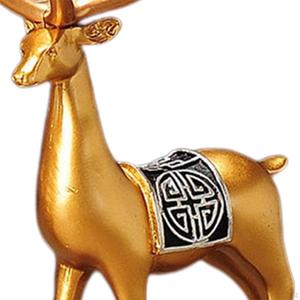 Elegant Reindeer Figurines, Animal Ornament Collectible Decorative Creative 1 Pair Elk Statue for
