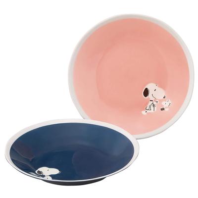 Yamaka Shoten Pasta Pair More Made In "PEANUTS" Plates, Approx. 22cm, Set, SNOOPY, Japan, SN840-139