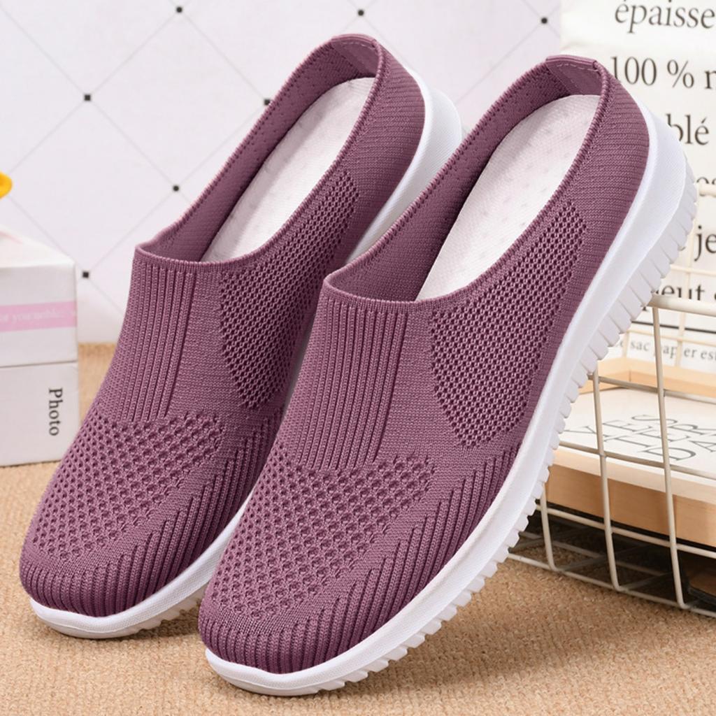 Women's Oversized Cloth Shoes, Breathable Fly Woven Shoes, Soft Soled Casual Shoes