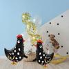 6 stk Gående Kyllingballonger Hvit Svart Lateks Kyllingballonger Stående Gårdsdyr Festdekorasjon til Bursdagsfest Babyshower