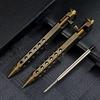 Portable Brass Pen Retro Bolt Action Ballpoint Pen Medium Point 1.0mm Smooth Writing Signature Pen