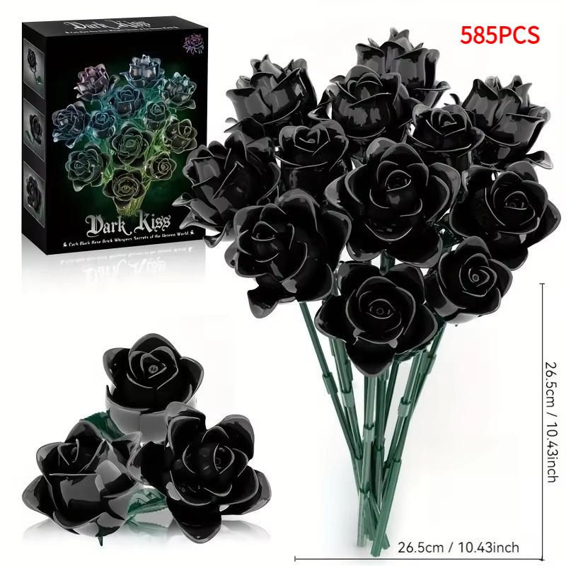 

MOC Gothic Purple Rose Flowers Building Blocks Artificial Botanical Decor Valentines Gift for Girls Birthday Bricks