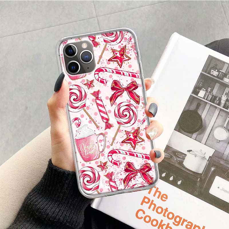 

Merry Christmas Pattern Phone Case Cover For iPhone 17 Air 16E 16 15 14 Plus 13 Mini 12 Pro Max 11 7 SE 8 Soft Pattern Coque Fun iPhone 14 Pro