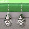 925 Sterling Silver Classic Openwork Teardrop Earrings - Stylish Evening Jewelry