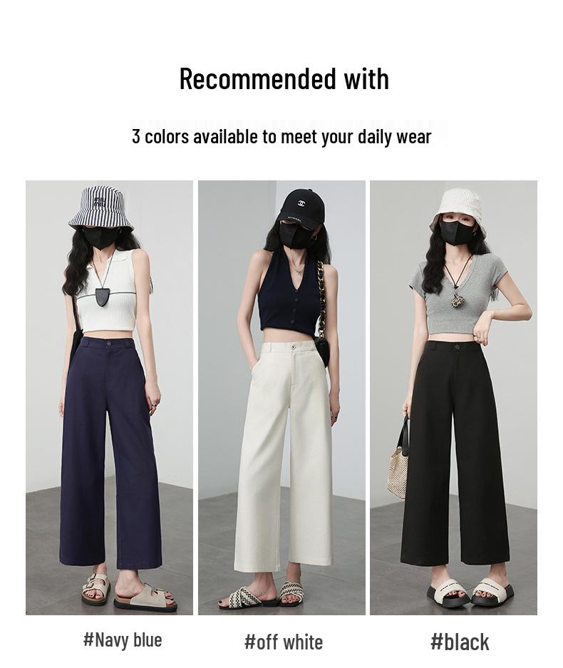 Women's Summer 2026 Slimming Straight-Leg Wide-Leg Pants - Lightweight Japanese Style