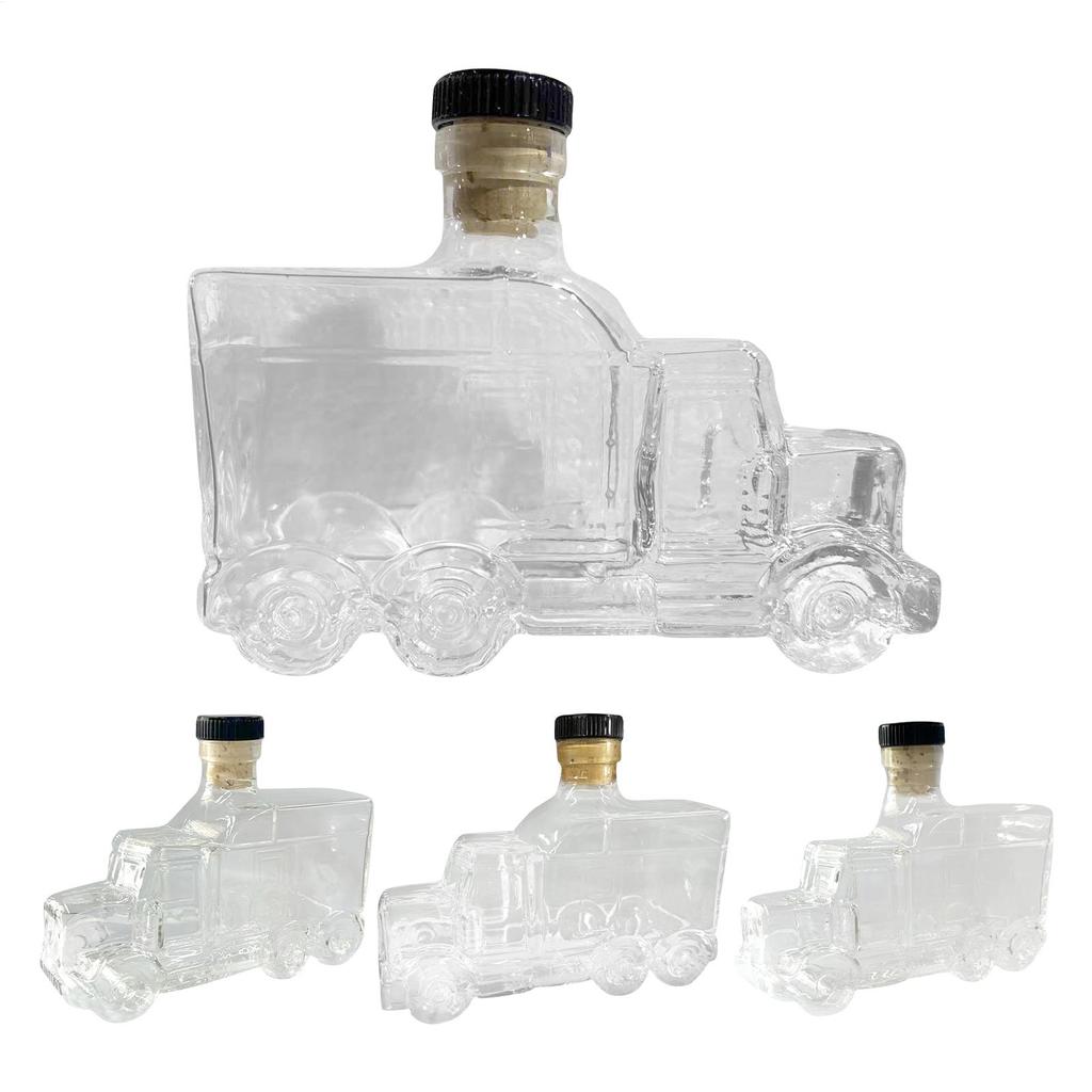Bourbon Decanter Whiskey Container Half Truck Decor 375ml Decorative Bottle Decanter With Stopper For Liquor Beer Wine Hosting