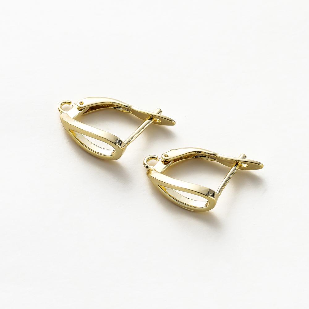 4PCS 14x20MM Hole 1.6MM 14K 18K Gold Color Brass Ear Hook With Pins Earring Clasp DIY Jewelry Making Findings Accessories