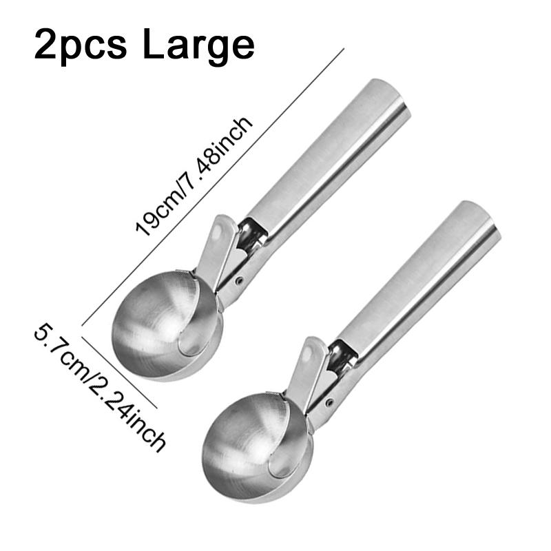 Stainless Steel Ice Cream Spoon Ball Digger Multifunctional Elastic Type Fruit Spoon Watermelon Household Kitchen Tools TMZ