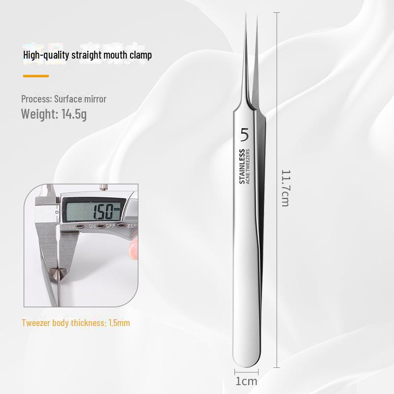 Stainless Steel Acne Needle & Blackhead Tweezers Set