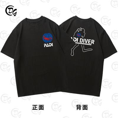 2025 PADI International Association of Professional Diving Instructors Divers Short Sleeve T-shirt Clothing Summer Recreational
