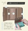 Lizdays Women's Small Mini Wallet, Genuine Leather, Bill and Coin Holder, Compact, Slim Tri-fold Wallet (Gray BeigePink Beige)