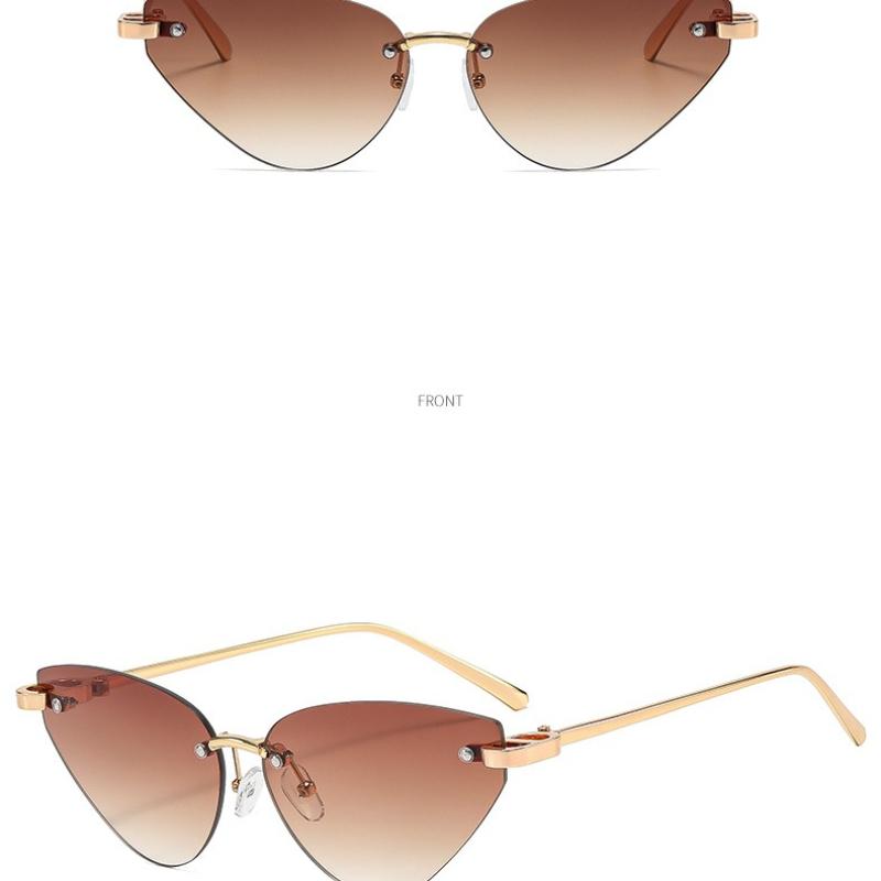 Fashion Rimless Triangle Sunglasses Women Trendy Personality Stylish Sun Glasses