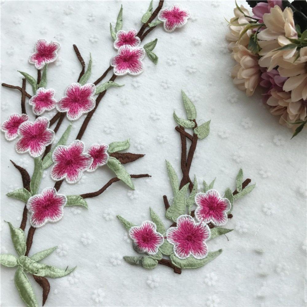 2pcs Exquisite Clothing Applique Elegant Clothes Patches DIY Flower Embroidered Patches  Sewing