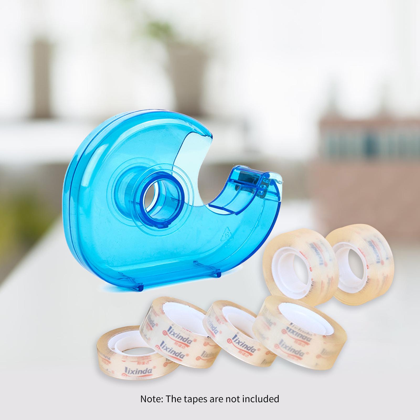 

Transparent Desktop Tape Cutter Tape Hand Use Practical Plastic Adhesive Tape Dispenser Portable Lightweight for Office синий