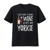 Damen Yorkie Hundeliebhaber Wein Lustiges Mama T-Shirt Schwarz X-Large Vintage Gewaschen Dehnbar Weich Herren Vielseitige Streetwear