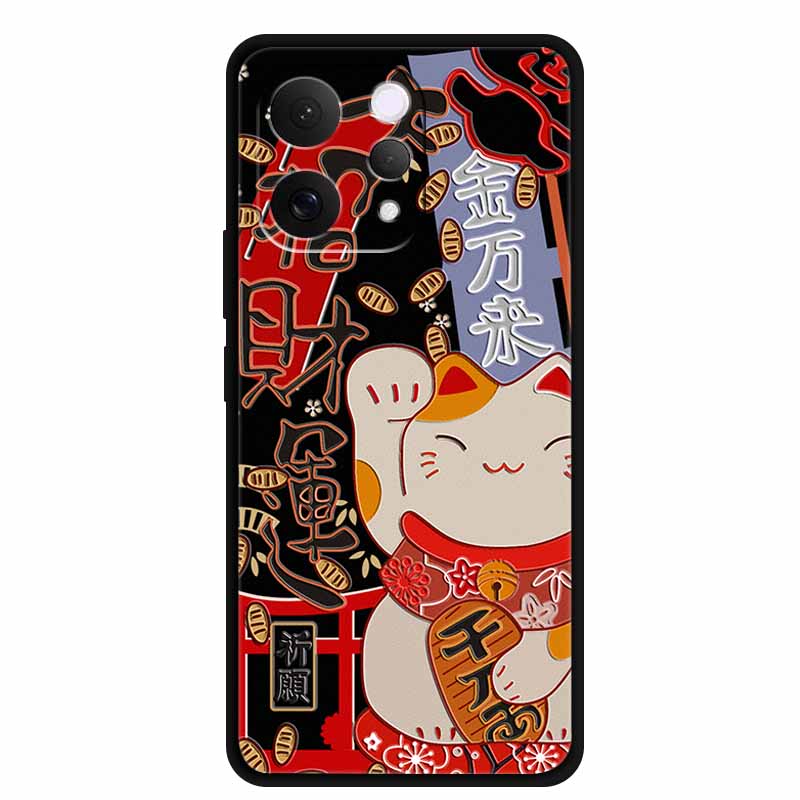 For Vivo S50 5G Case 3D Emboss Flower Black Silicone Soft Back Cover Case For Vivo S50 2025 Phone Case 6.59" Coque V2528A Fundas