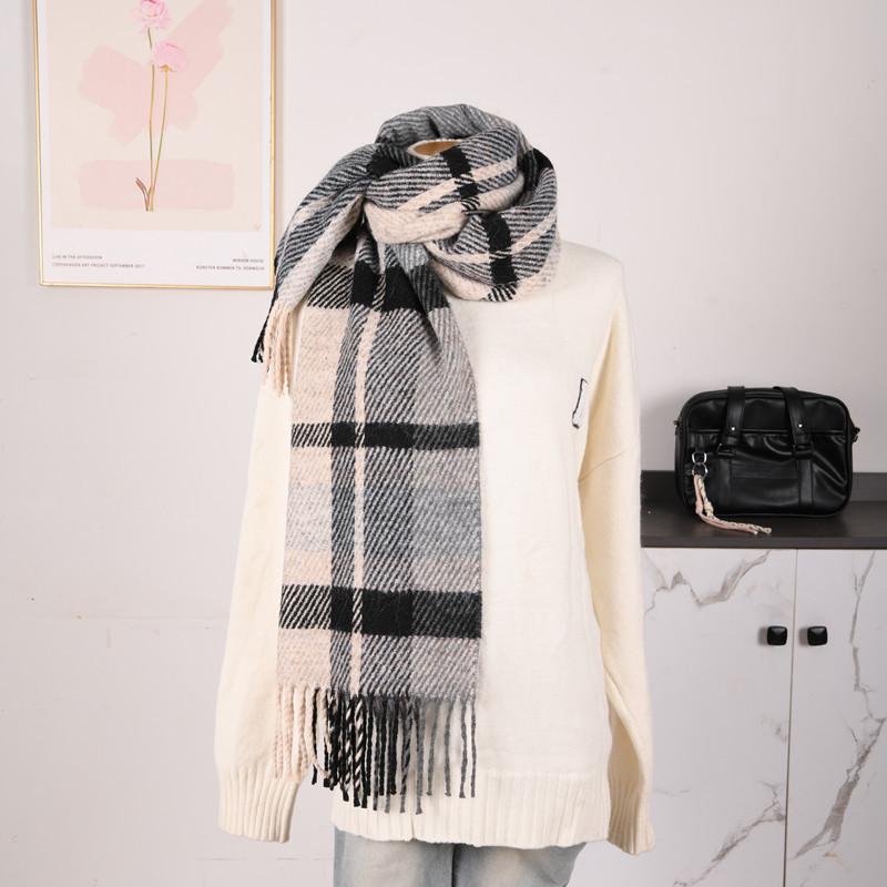 Hochwertiger Schal im koreanischen Stil mit Karomuster: Warmer, verdickter Kaschmir-ähnlicher Schal für Studenten und Paare