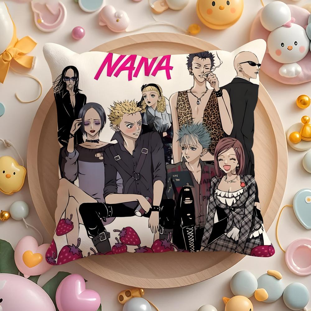 Anime N-N-NANA Cushion Cover Home & Car Multi-Scene Pillow Cover - Reversible, Soft & Durable for Daily Use