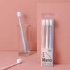 Japanese-Style Nano Soft Bristle Toothbrush Set for Adults - 3-Pack with Silicone Handle