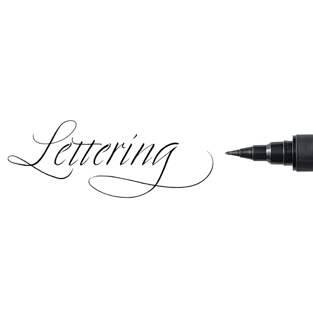 Kuretake Beautiful Letter Brush Fine Cerise Pen, Point, Black, XT2-10S