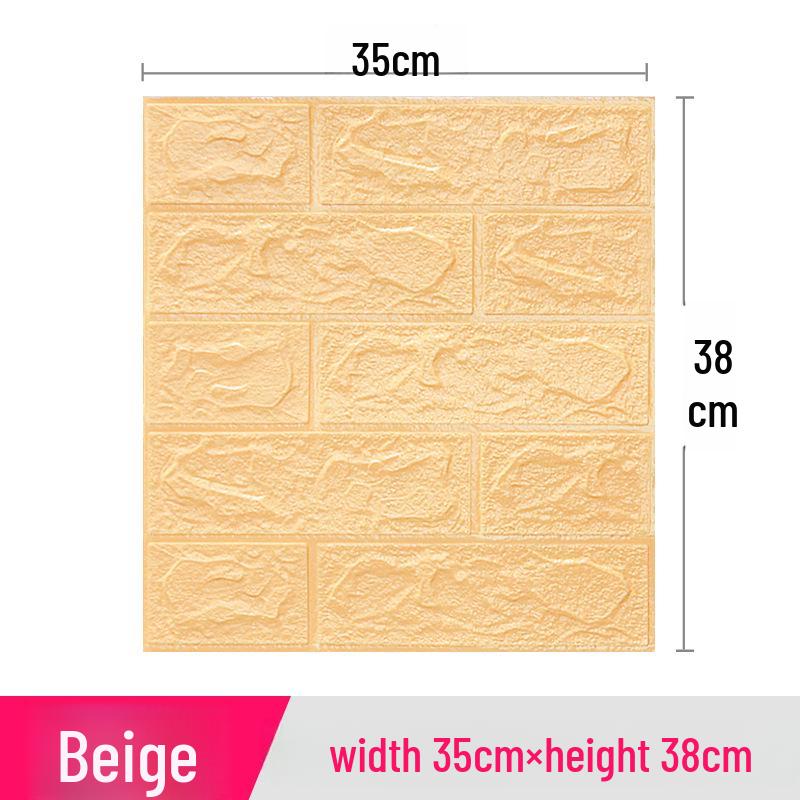 3D Vzor cihly Samolepicí nástěnná samolepka: Proti kolizi, Měkký, 35x38, Malá velikost