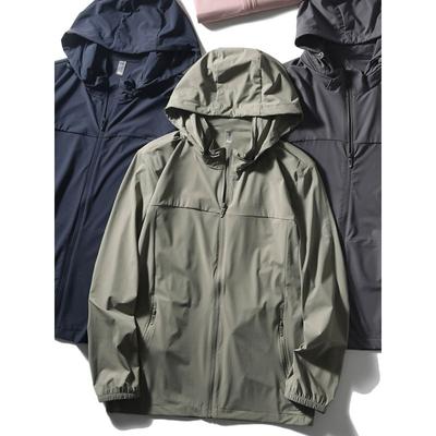 Outdoor Sports Ice Silk Breathable Sun Protection Clothing Baby Boy and Girl Summer Thin Fishing Outwear Export Men's Hooded Wind Shield