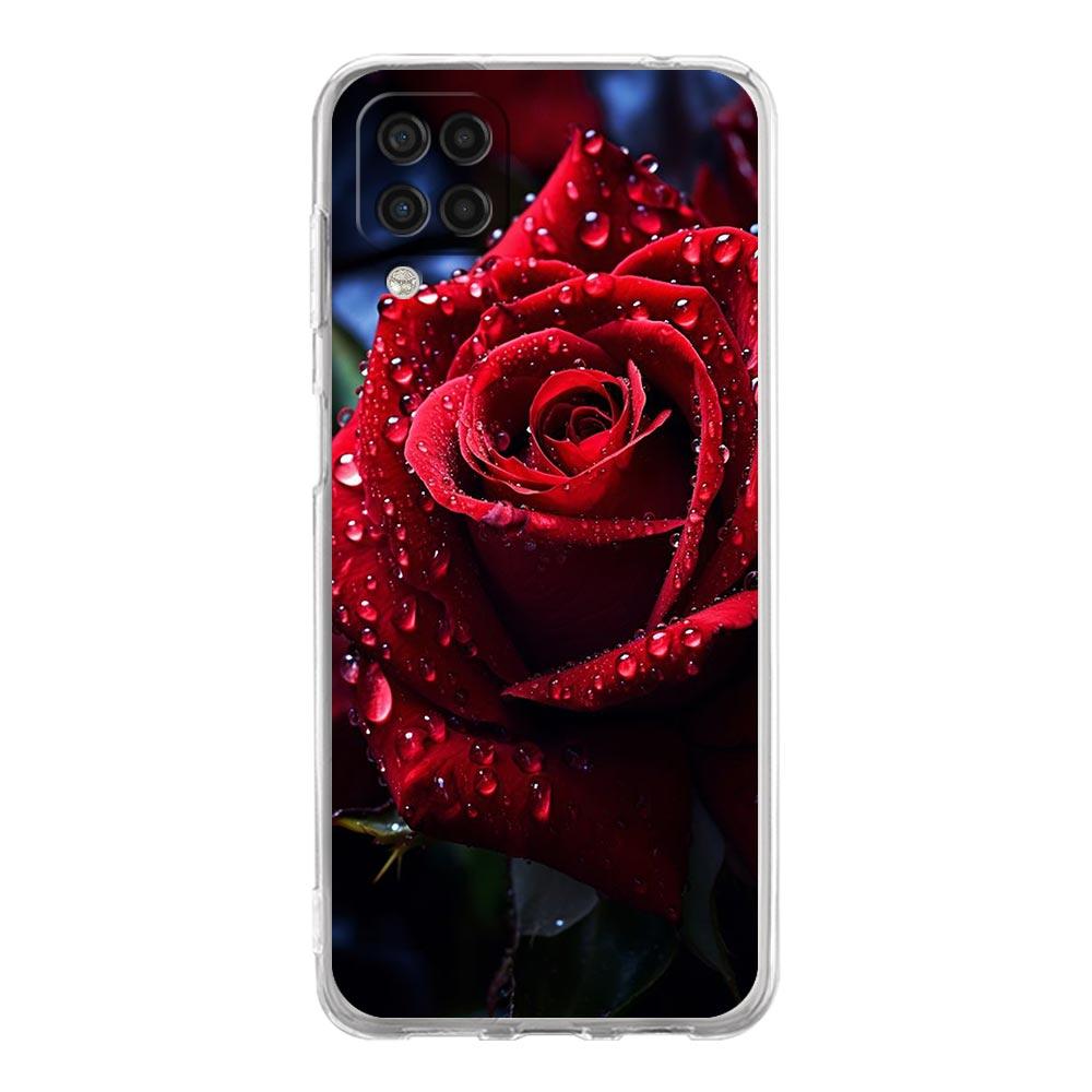 Beautiful Red Rose Flowers Phone Case For Samsung A13 A33 A73 A53 A23 A51 A71 A21S A12 A31 A41 A05s A03S A15 A25 A32 5G Cover