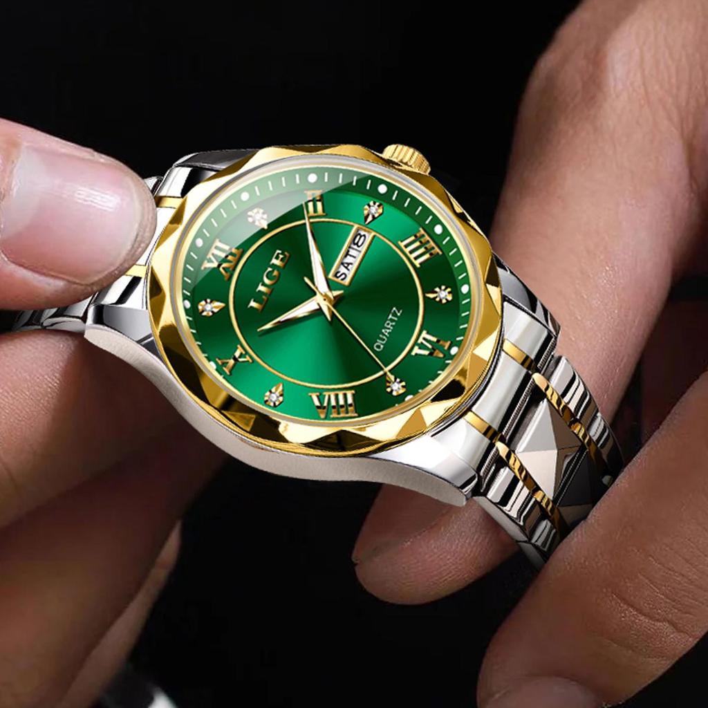 LIGE Luxury Quartz Men Watch Waterproof Luminous  Man Watch Stainless Steel Business Wristwatches